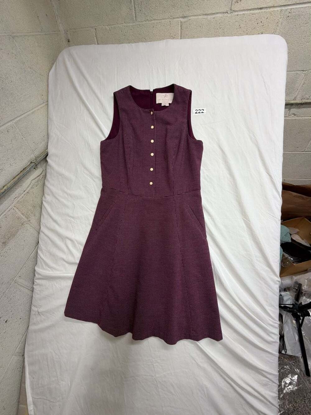 Gal Meets Glam Collection Meg Mini Dot Sleeveless Fit & Flare Dress Sz 10